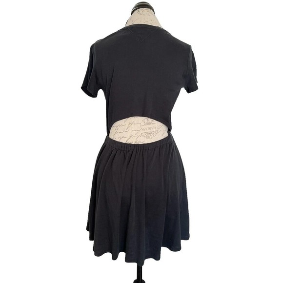 Theysken's Theory Dress Womens Sz Small Black Open back Pima Cotton Short Sleeve - Picture 5 of 12